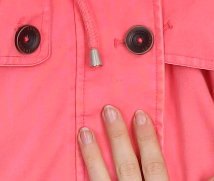 Joules Women’s Pink Waterproof Hooded Rain Coat UK 8