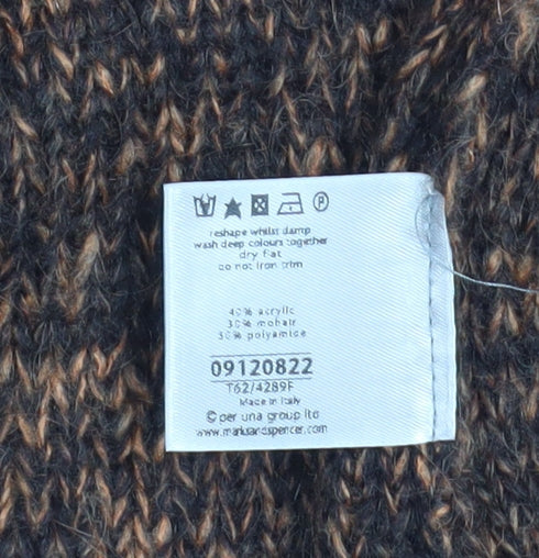 Marks and Spencer Per Una Brown Mohair Blend Women's Cardigan M