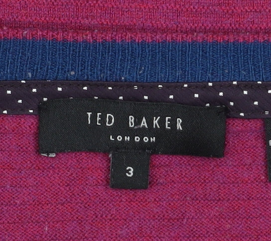 Ted Baker Men's Purple Wool Crew Neck Jumper Size M