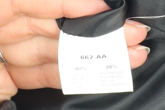 Vernissage Women’s Black Wool Pea Coat Size 8 Mid-Length Smart