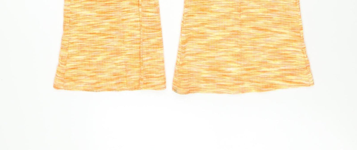 Bershka Womens Orange Flared Jersey Trousers Size 8