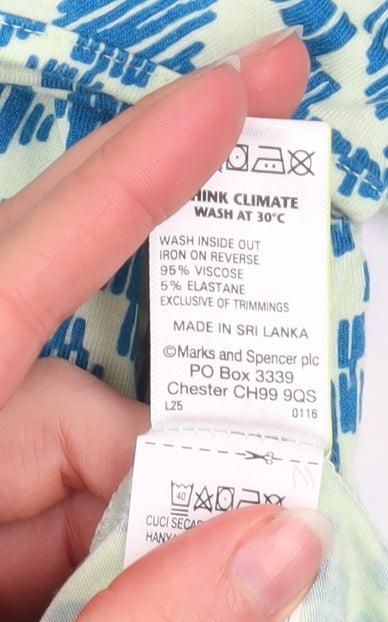 Marks and Spencer Women Blue Geometric Bodycon Dress Size 12 Petite
