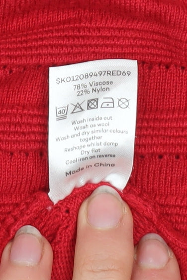 Bonmarché Women’s Red Button-Up Knit Cardigan Size S