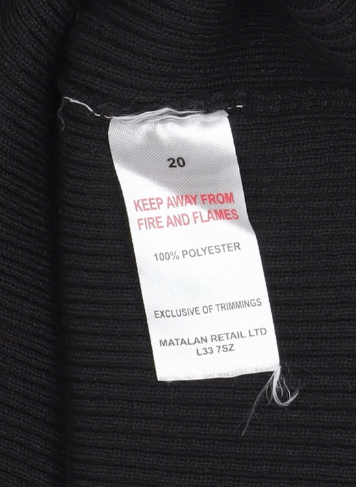 Et Vous Women's Black Size 20 Mock Neck Button Detail Jumper