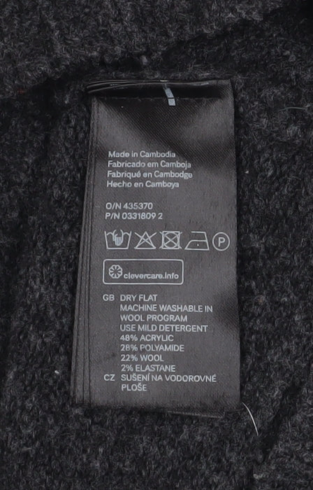 L.O.G.G. Womens Grey V-Neck Wool Blend Pullover Jumper Size S