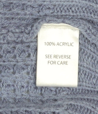 Moral Fiber Women's Blue Waffle Knit Open Cardigan Size M