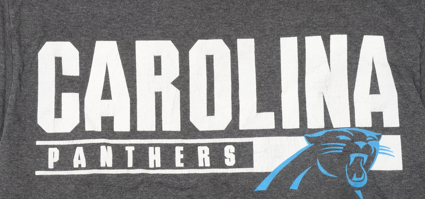NFL Team Apparel Men’s Grey Carolina Panthers Long Sleeve Graphic T-Shirt Size M