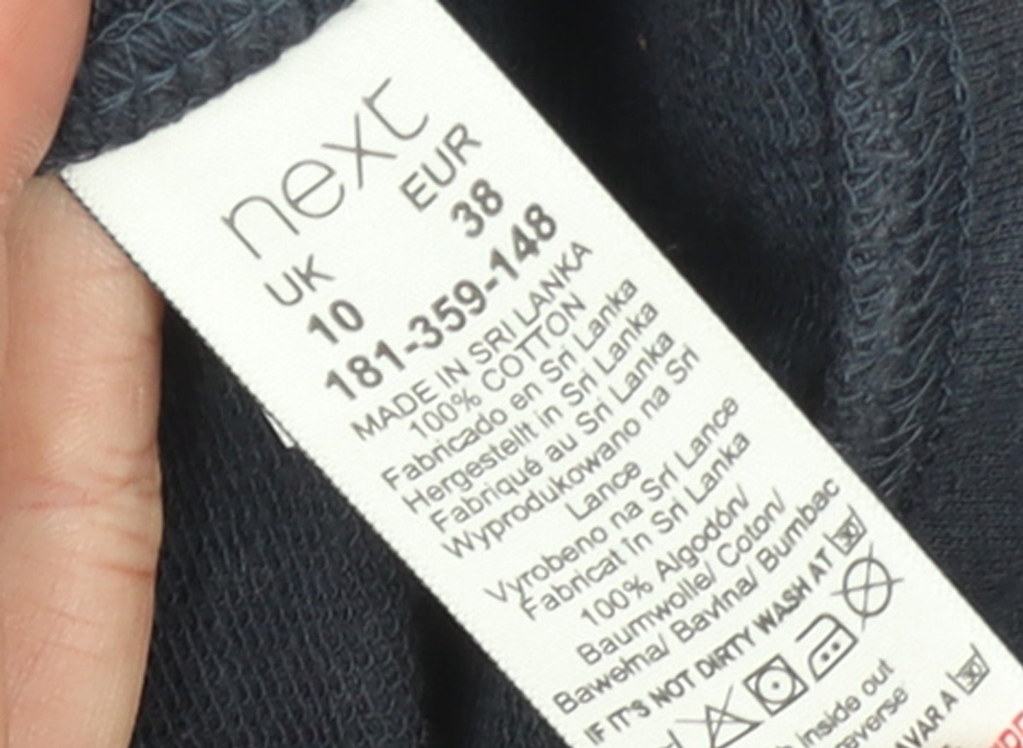 Next Womens Navy Blue Cotton Pullover Sweatshirt UK 10
