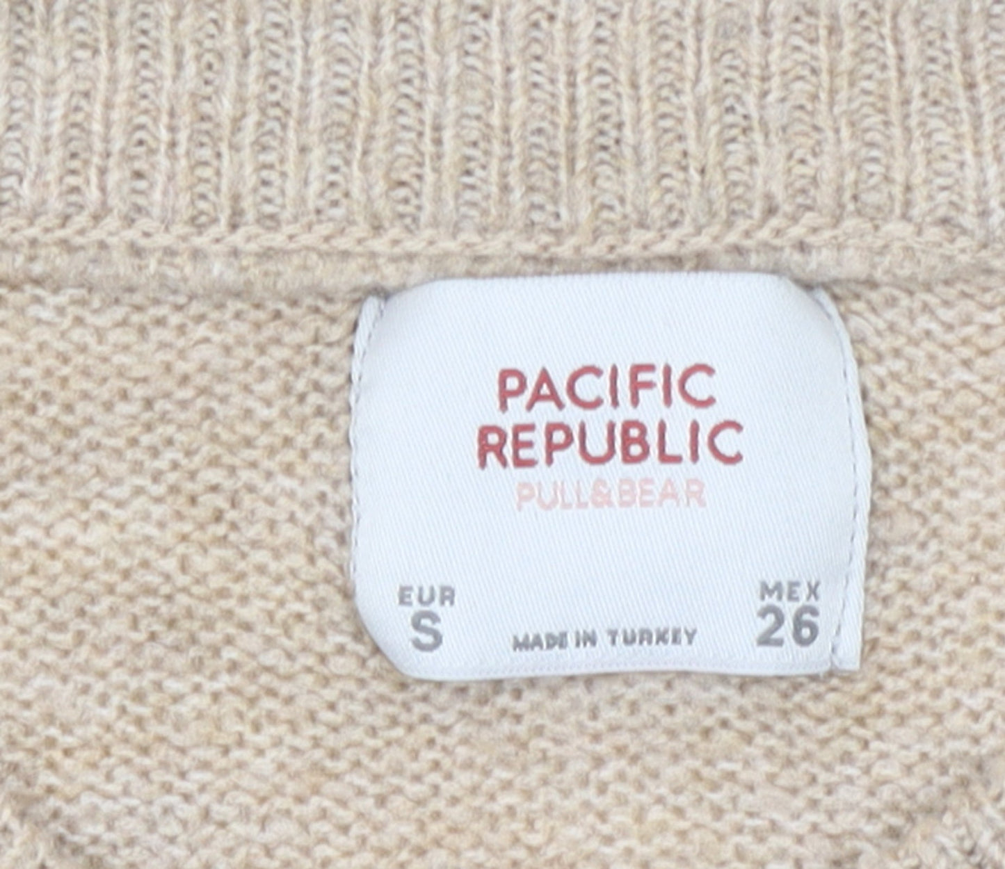 Pull&Bear Women’s Beige Wool Blend Crew Neck Jumper Size 8
