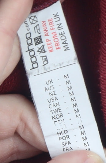 Boohoo Women’s Red Full Zip Basic Jacket Size M