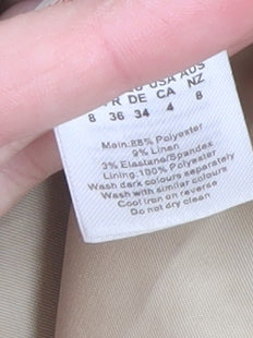 Dorothy Perkins Women Beige Blazer Size 8 Classic Lined Jacket