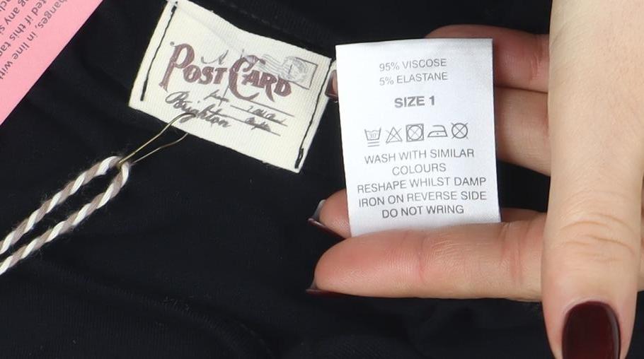Post Card by Elif Women's Black Stretch Bodycon Dress Size S