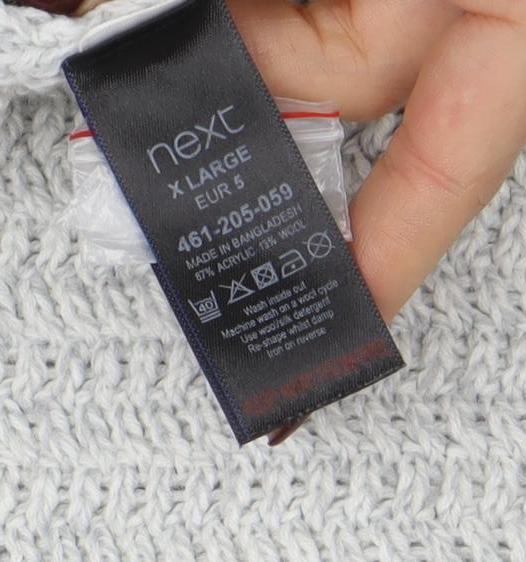 Next Men Grey XL Shawl Collar Button Knit Jumper Wool Blend