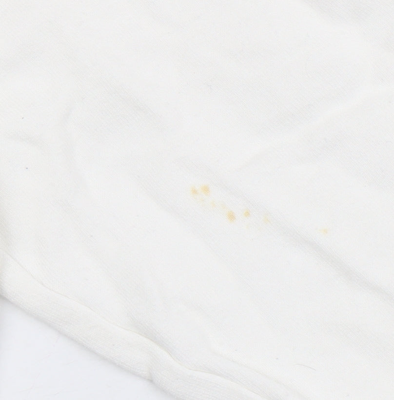 Topshop Women Ivory Embroidered Pullover Sweatshirt UK 8 Cotton