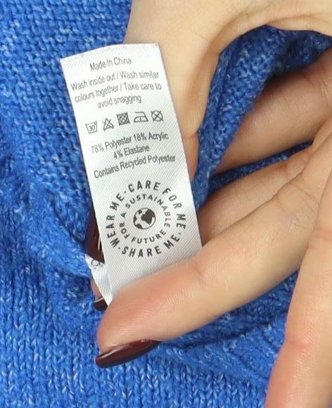 George Women’s Blue V-Neck Pullover Jumper M Knitwear