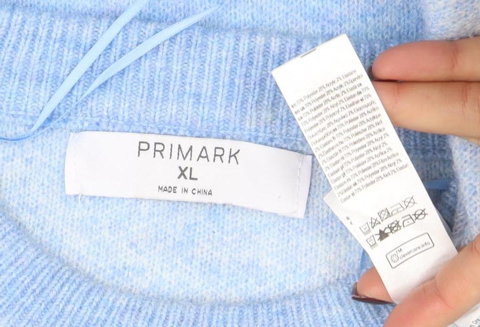 Primark Womens Blue Christmas Crew Neck Pullover Jumper Size XL