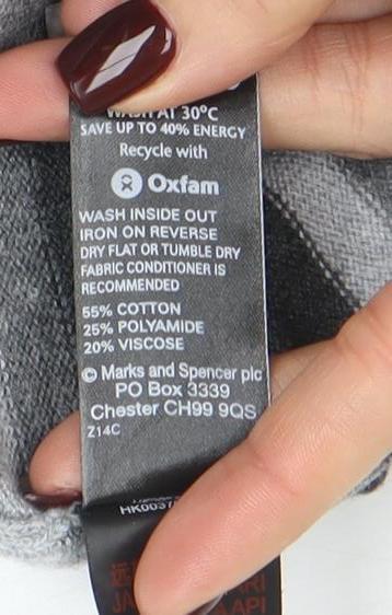 Marks & Spencer Womens Grey Striped Pullover Jumper Size 16