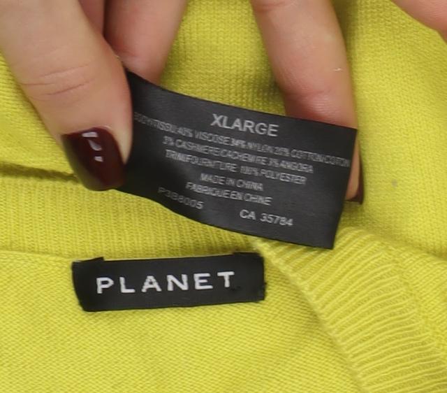 Planet Womens Yellow XL Sleeveless Knit Camisole Top