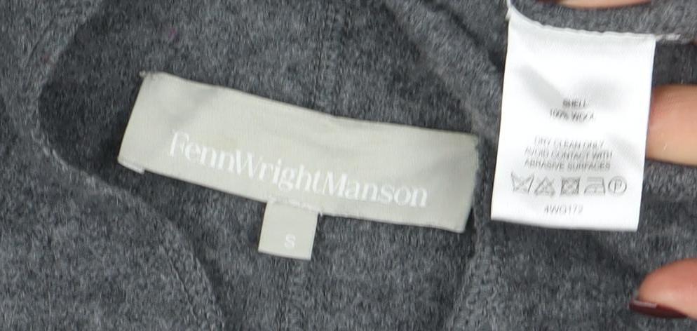Fenwright Manson Women's Grey Wool Knit Open Cardigan S
