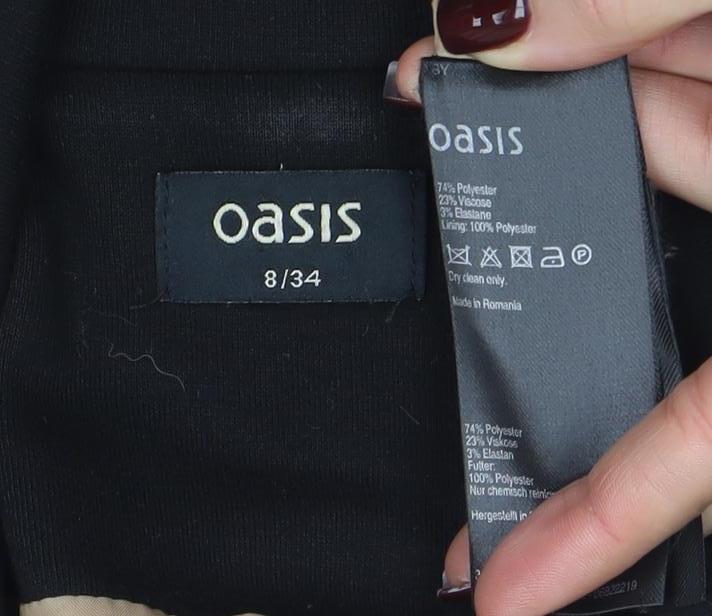Oasis Women's Black Size 8 Slim Fit Single Breasted Blazer
