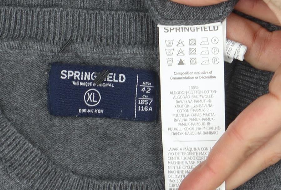 Springfield Men's Grey XL Pullover Jumper with Disturb Logo