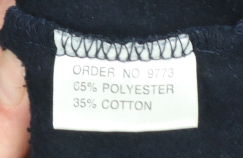 Giorgio Men's Blue Collared Henley Sweatshirt Size L