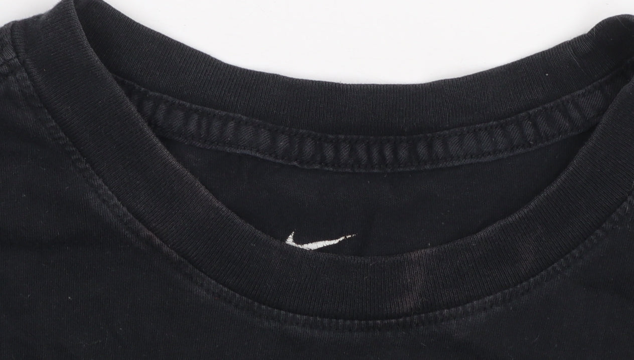 Nike Men's Black Cotton Crew Neck Sports T-Shirt Size M