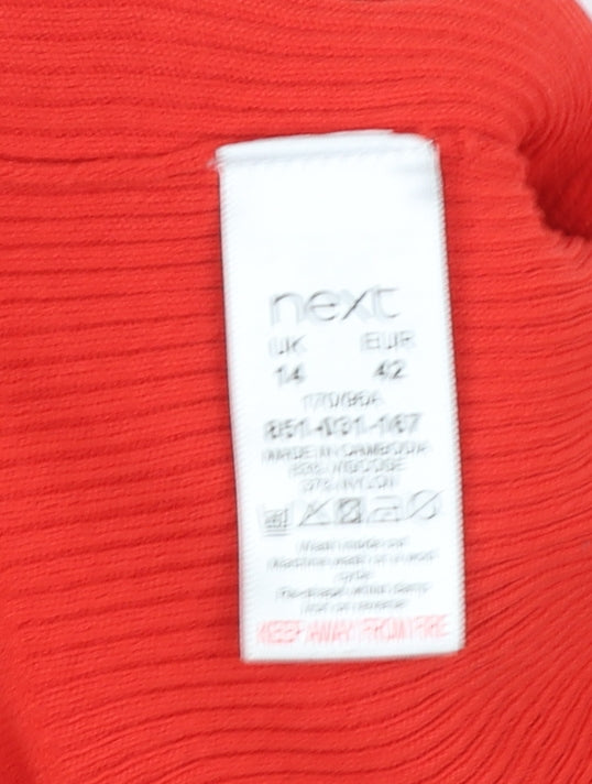 Next Women’s Red Mock Neck Sleeveless Knit Jumper Size 14