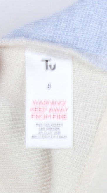 Tu Womens Multicoloured Crew Neck Knit Pullover Jumper Size 8