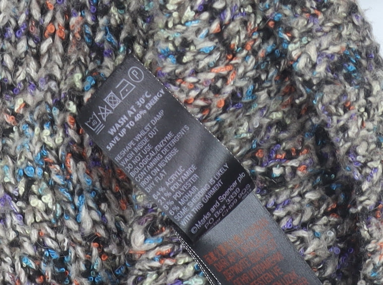 Marks & Spencer Indigo Women’s Multicoloured Chunky Knit Pullover Jumper Size 12