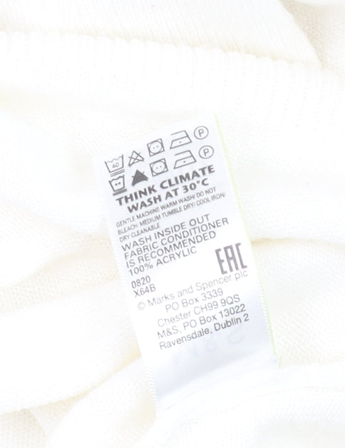 Marks & Spencer Women Ivory Size 18 Rhinestone Star Jumper
