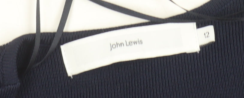 John Lewis Women Blue Size 12 Open Knit Long Sleeve Cardigan