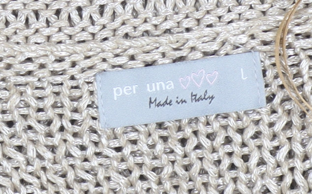 Marks & Spencer Per Una Women’s Beige Open Knit Jumper L