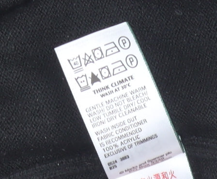Marks & Spencer Womens Grey Black Colour Block Jumper Size 12 Acrylic Knit