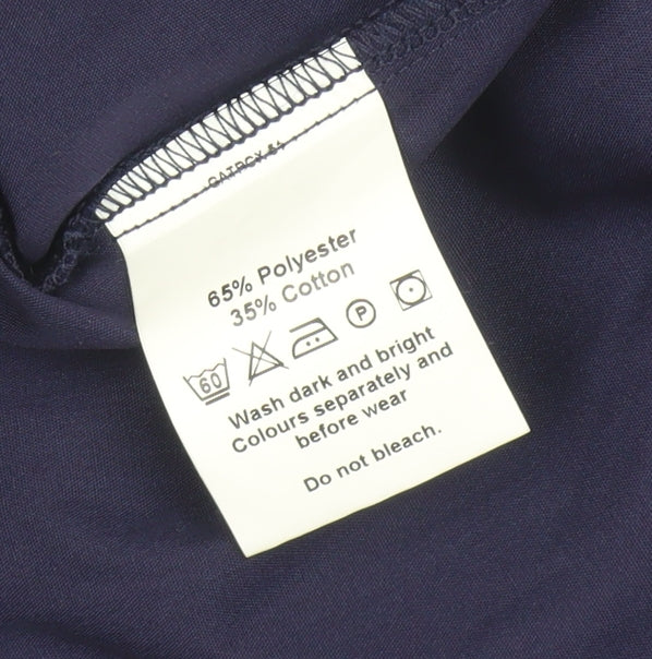 Simon Jersey Women's Blue V-Neck Basic Workwear Top XS
