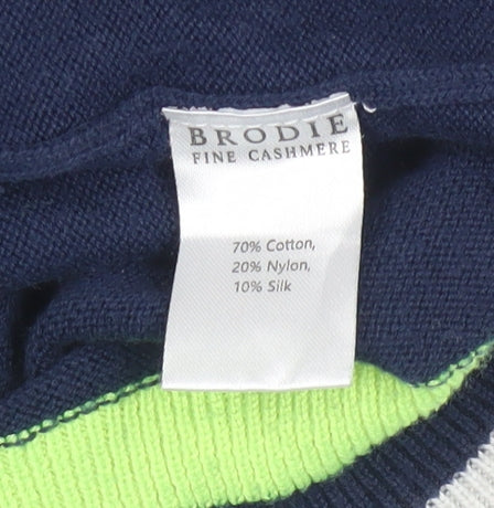 Whisper by Brodie Women's Blue Hooded Pullover Jumper Size S Cotton Blend