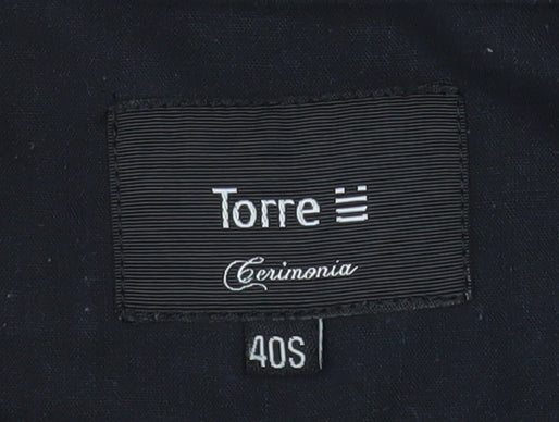 Torre Cerimonia Men's Grey 40S Pleated Formal Dress Trousers