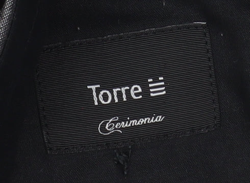 Torre Men Grey XL Formal Dress Pants Wool Mohair Blend Pleated Trousers