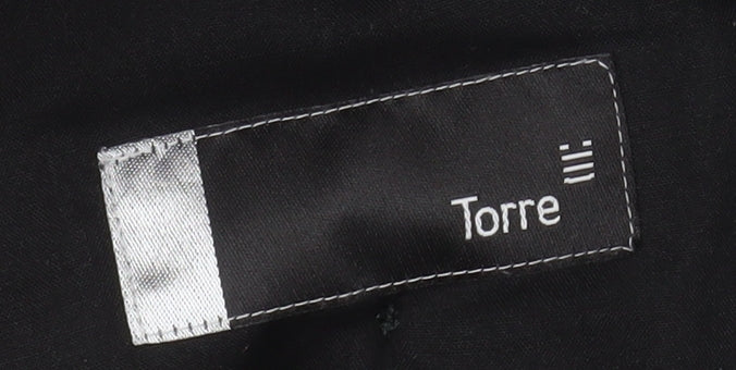 Torre Men's Grey 38R Wool Blend Pleated Formal Dress Trousers