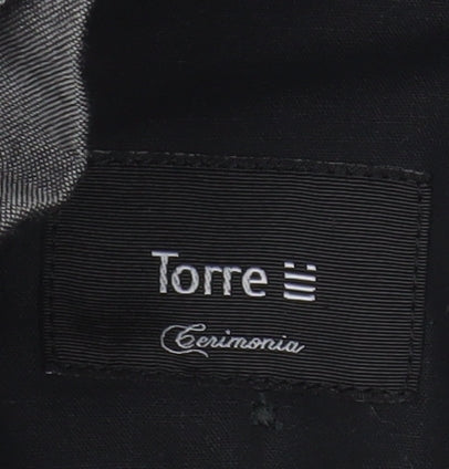 Torre Men’s Grey Formal Dress Trousers 34R Wool Mohair Blend