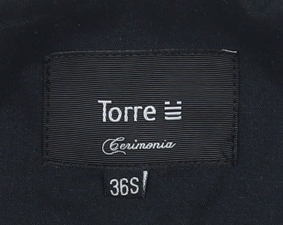 Torre Men’s Grey 36S Pleated Formal Dress Pants Wool Blend