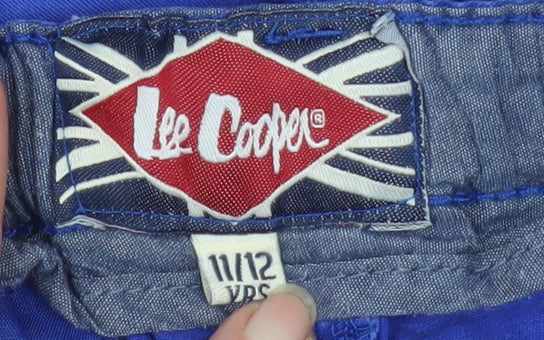 Lee Cooper Boys Blue Chino Shorts 11-12 Years Casual Cotton Blend