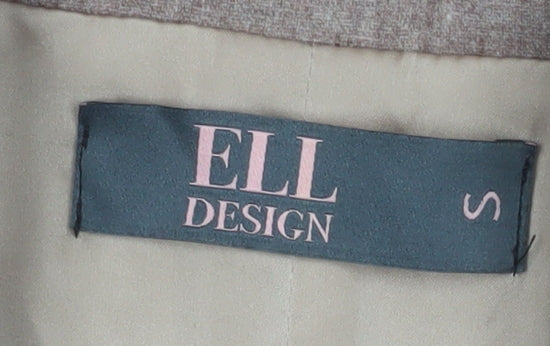 ELL Design Womens Beige Single-Breasted Blazer Size Small
