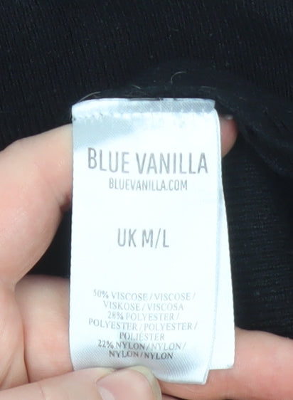 Blue Vanilla Women's Black Star Knit Pullover Jumper M