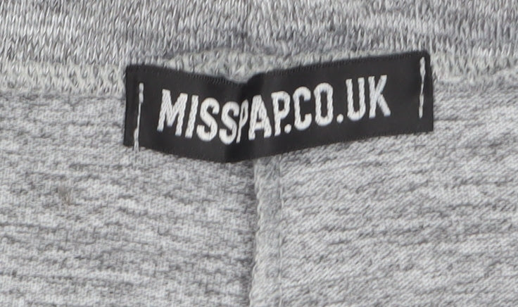 Misspap Womens Grey Jogger Trousers M Elastic Waist Comfort Fit