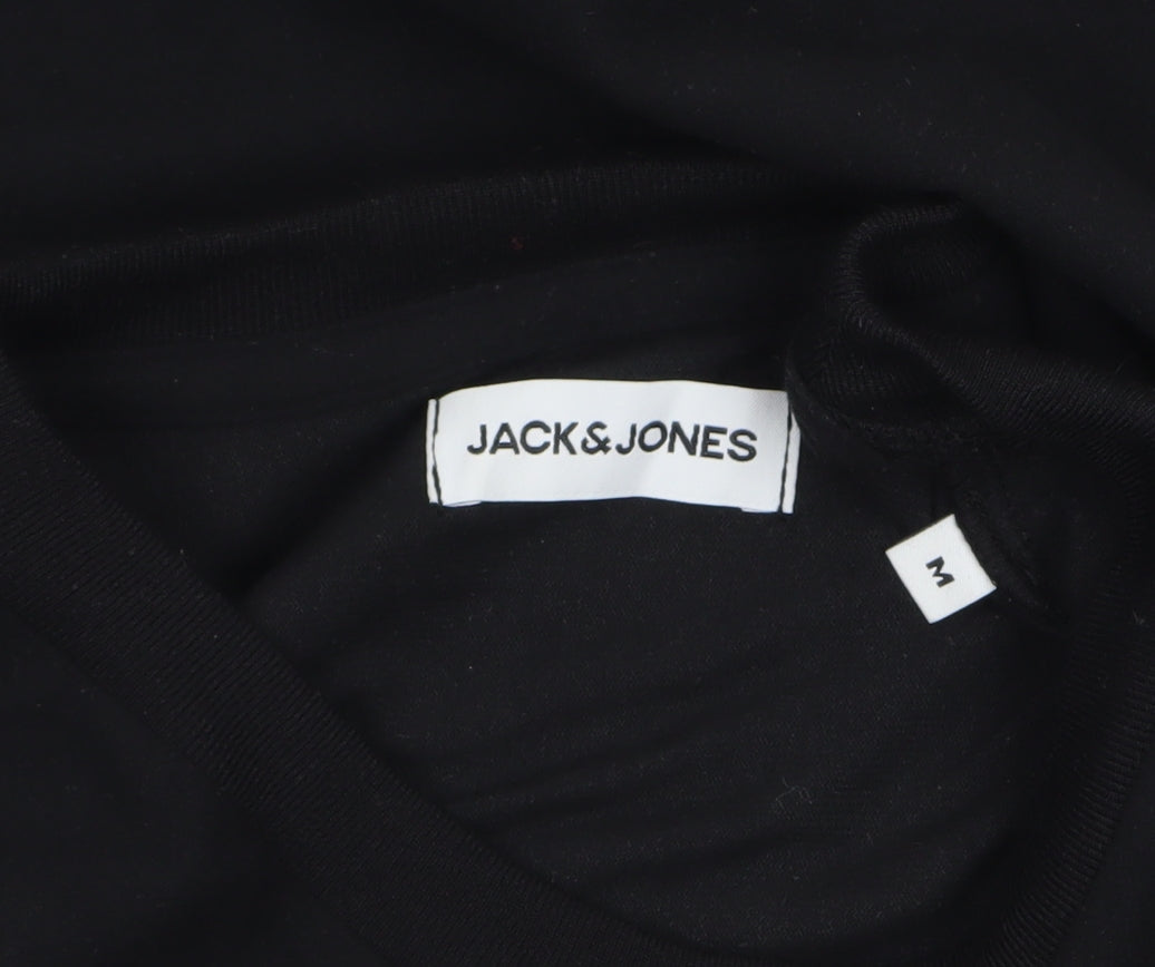 Jack & Jones Men's Black Long Sleeve Crew Neck Top Size M