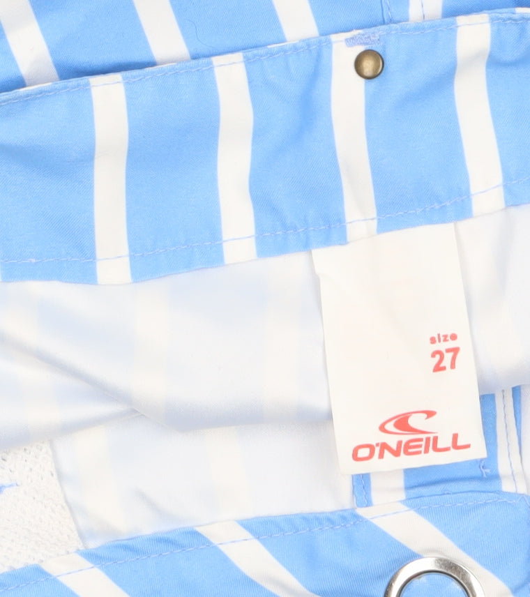 O'Neill Women's Blue Striped Chino Shorts Size 8 Polyester Summer