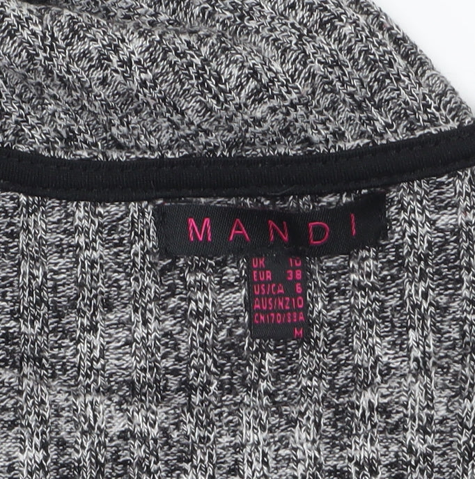 Mandi Women Grey Size 10 Cold Shoulder Knit Bodycon Dress