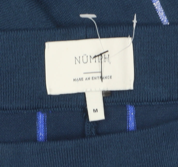 Nümph Women’s Blue Striped A-Line Knit Skirt Size M