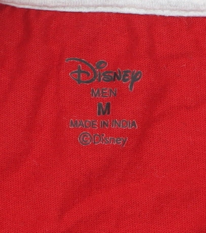 Disney Men's Red Christmas Crew Long Sleeve Pyjama Top M